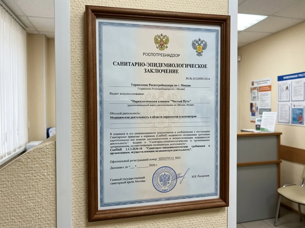 Санитарное заключение Роспотребнадзора для наркологической клиники, соответствие нормам СанПиН